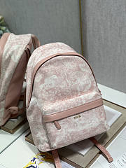 Dior Backpack Pink Cotton Canvas 35x30x12cm - 3