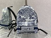 Dior Backpack Blue Cotton Canvas 35x30x12cm - 1