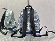 Dior Backpack Blue Cotton Canvas 35x30x12cm - 5