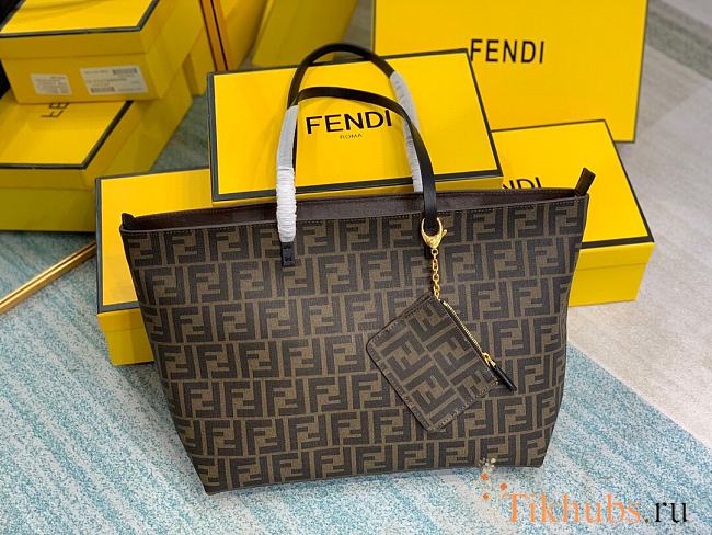 Fendi Zucca Coated Canvas Roll Tote 34x28.5x14cm - 1