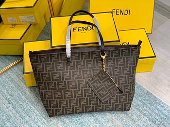 Fendi Zucca Coated Canvas Roll Tote 34x28.5x14cm