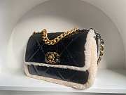 Chanel 19 Flap Bag Shearling Lambskin Black 26cm - 6