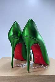 Louboutin Green Hot Chick 100mm Metallic Heels - 5