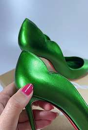 Louboutin Green Hot Chick 100mm Metallic Heels - 4