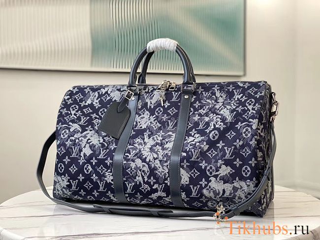 LV Keepall Bandouliere Monogram Tapestry canvas 50 M57285 Size 50 x 29 x 23 cm  - 1