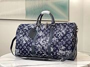 LV Keepall Bandouliere Monogram Tapestry canvas 50 M57285 Size 50 x 29 x 23 cm  - 1