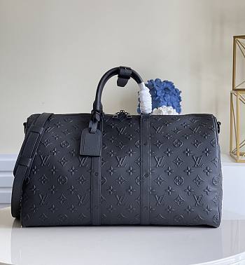 LV Keepall Bandoulière Travel Bag Black M57963 Size 50 x 29 x 23 cm