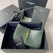 YSL LE 5 À 7 Hobo Crocodile Green Bag 23x16x6.5cm - 1