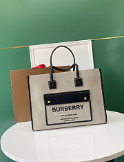 Burberry Medium Freya Tote Blue 40x16x30cm - 1