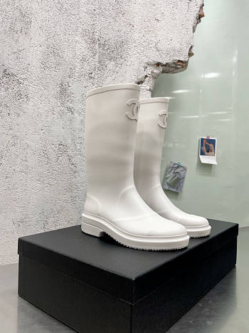 Chanel Rain White Boots