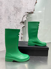 Chanel Rain Green Boots - 4