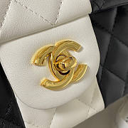 Chanel Flap Bag Lambskin Gold HW Black and White 25.5x15.5x6.5cm - 2