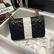 Chanel Flap Bag Lambskin Gold HW Black and White 25.5x15.5x6.5cm - 5