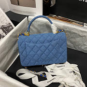 Chanel Handle Flap Bag Denim 20x12x6cm - 5