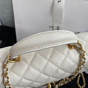 Chanel Handle Flap Bag White Cavier 20x12x6cm - 3