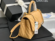 Chanel Coco Handle Chevron Beige Cavier 23cm - 5