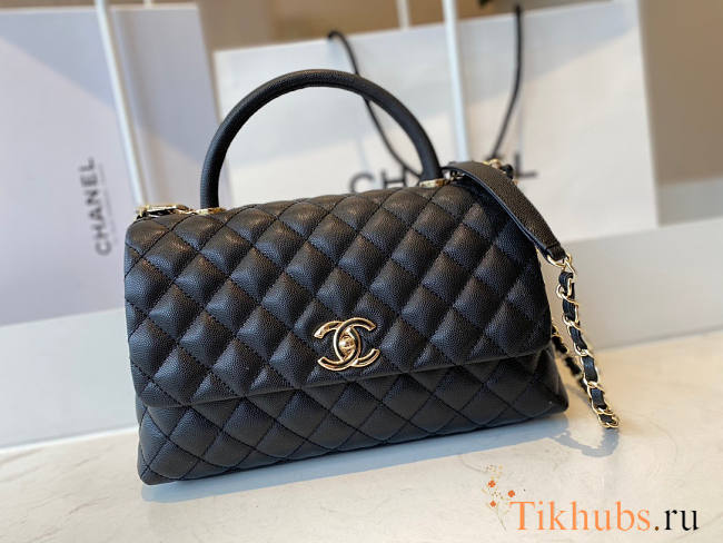 Chanel Coco Handle Black Cavier Gold Hardware 29x12x12cm - 1