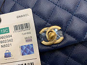 Chanel Coco Handle Blue Cavier Gold HW 23cm - 3