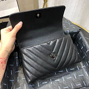 Chanel Coco Handle Chevron Black Cavier Black HW 23cm - 4