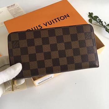 Louis Vuitton Damier Ebene Zippy Wallet N60015 Size 19 x 10 cm