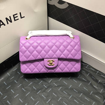 Chanel Flap Bag Purple Cavier Gold HW 25cm