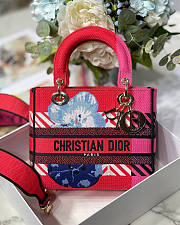 Dior Lady D-lite Red And Pink D-Flower 24x20x11cm - 1