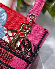 Dior Lady D-lite Red And Pink D-Flower 24x20x11cm - 3