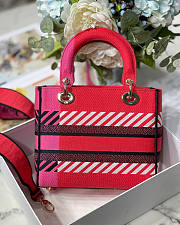 Dior Lady D-lite Red And Pink D-Flower 24x20x11cm - 4