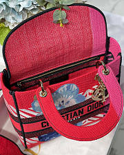 Dior Lady D-lite Red And Pink D-Flower 24x20x11cm - 2