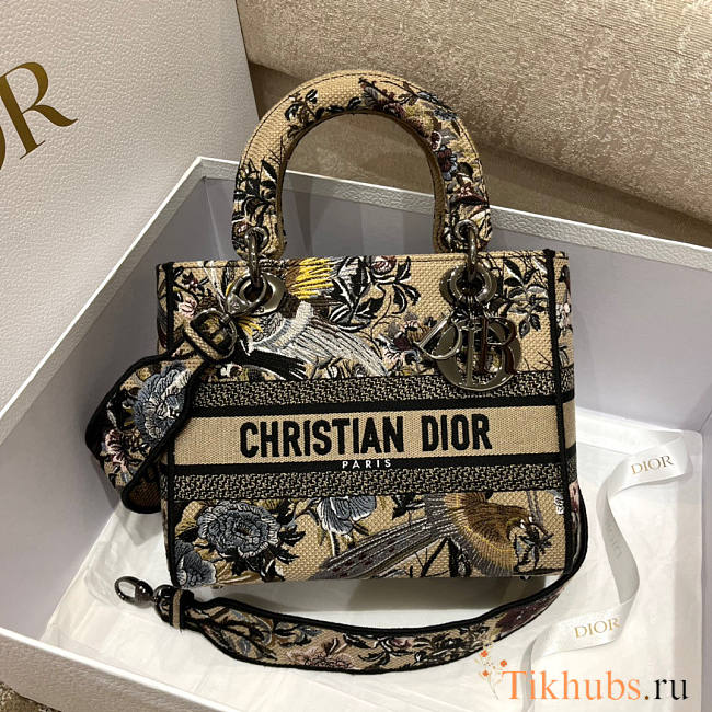 Dior Lady D-lite Beige Multicolor Jardin d'Hiver 24x20x11cm - 1