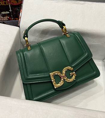 Dolce & Gabbana DG Amore Tote Bag In Green 27x16x8cm
