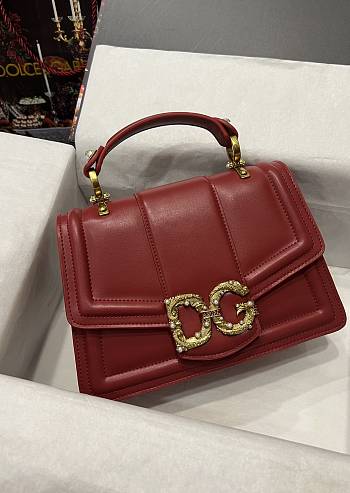 Dolce & Gabbana DG Amore Tote Bag In Dark Red 27x16x8cm