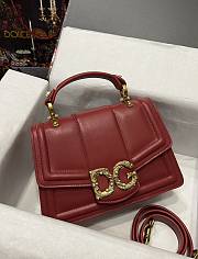 Dolce & Gabbana DG Amore Tote Bag In Dark Red 27x16x8cm - 3
