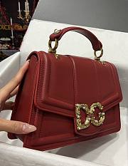 Dolce & Gabbana DG Amore Tote Bag In Dark Red 27x16x8cm - 2