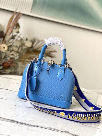 LV Alma BB Handbag Blue M59217 Size 23.5 x 17.5 x 11.5 cm