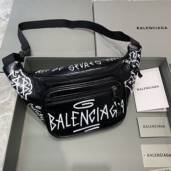 Balenciaga Agneau Graffiti Printed Explorer Belt Bag 37x8.5x17cm