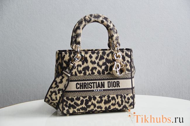 DIOR CD LADY Leopard Print 9027 Size 24×20×11cm - 1