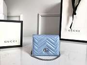 GG Marmont Card Case Wallet Blue 11x8.5x3cm - 1