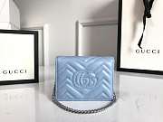 GG Marmont Card Case Wallet Blue 11x8.5x3cm - 4