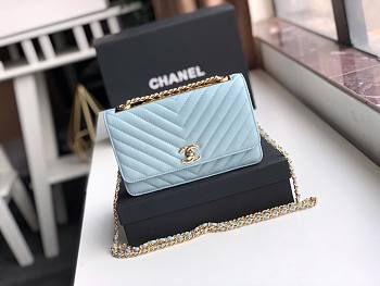 Chanel woc bag light blue 18cm