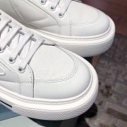 Prada Macro Re-Nylon Brushed Leather White Sneakers - 6