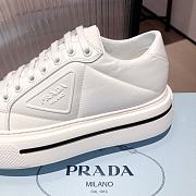 Prada Macro Re-Nylon Brushed Leather White Sneakers - 2