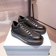 Prada Macro Re-Nylon Brushed Leather Black Sneakers - 1