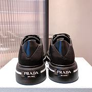 Prada Macro Re-Nylon Brushed Leather Black Sneakers - 6