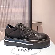Prada Macro Re-Nylon Brushed Leather Black Sneakers - 5