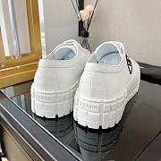 Prada Double Wheel Gabardine White Sneakers - 5