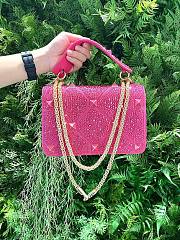 Valentino Gravani Crystal-embellished Pink Shoulder Bag 23x15x7cm - 2