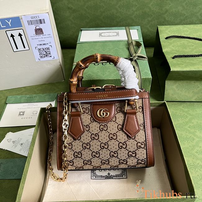 Gucci Diana Mini Tote Camel And Ebony 20x16x10cm - 1