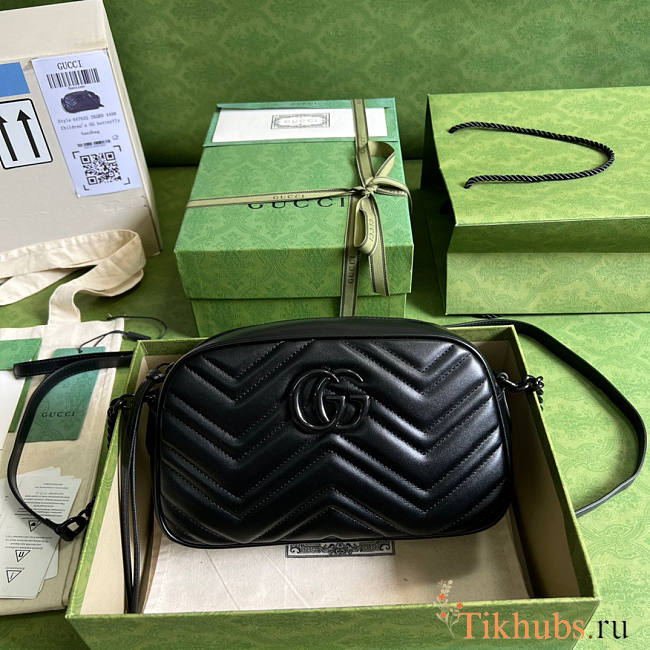 Gucci Marmont Small Shoulder Black Bag 24x12x7cm - 1