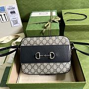 Gucci Horsebit 1955 Small Beige/Blue Bag 22.5x17x6.5cm - 1